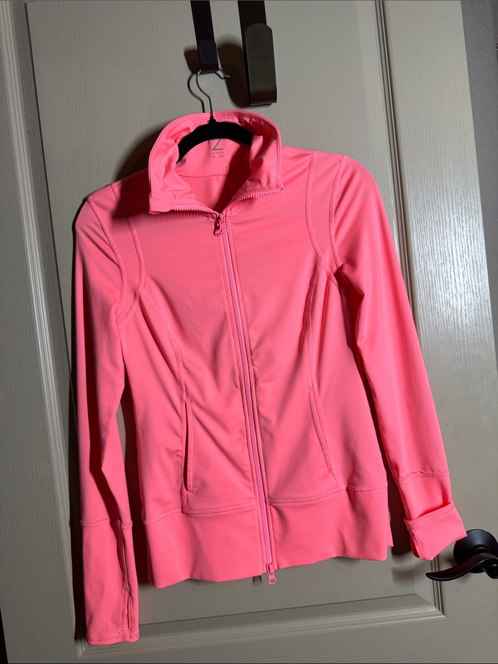 Zella Neon Coral Pink Full-Zip Active Jacket XS
